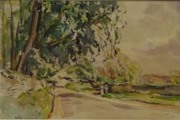 The Road from Castle Bolton, watercolour signed by Fred Lawson (British 1888-1968),