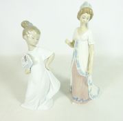 Lladro figurine and a Nao girl with fan (2) Condition Report <a href='//www.