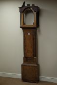 Early 19th century mahogany longcase clock case, rope twist quarter columns,