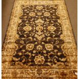 Persian Ziegler design gold and blue ground rug/wall hanging,