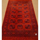 Afghan Bokhara style red ground rug carpet,