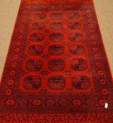 Afghan Bokhara style red ground rug carpet,