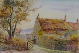 'Cottages at Runswick Bay', watercolour by Thomas Calvering Alder (c.