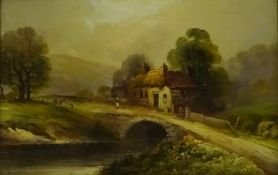 Riverside Cottage, oil on canvas signed by Walter Meegan (c1860-1944),
