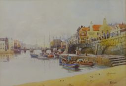 Whitby Harbour and the Marine Hotel,