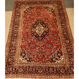 Persian Kashan red ground rug, 280cm x 190cm Condition Report <a href='//www.