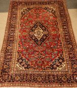 Persian Kashan red ground rug, 280cm x 190cm Condition Report <a href='//www.