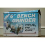 Hilka 6'' bench grinder - boxed (This item is PAT tested - 5 day warranty from date of sale)