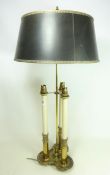 Traditional style three stem table brass table lamp,