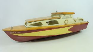 Wooden model cruiser 'Queen of Light' with motor,
