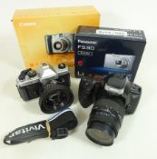 Minolta 330si SLR camera, Vivitar V3000 SLR camera,