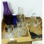 Stuart crystal drinking glasses, crystal decanter,