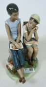 Lladro figure of two boys. H.