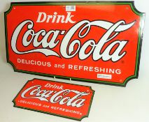 Two Coca-Cola enamelled advertising signs (2) Condition Report <a href='//www.