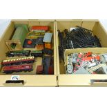 Tri-ang 'OO' gauge locomotive and tender, another locomotive, rolling stock, track,