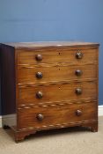 19th century mahogany chest fitted with four graduating drawers, W84cm,