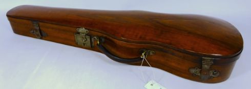 19th / early 20th Century walnut violin case, velvet lined interior,