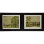 Country Scenes, pair mid 20th century watercolours signed and dated H Dobing '53,