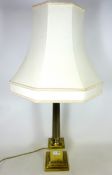 Large brass corinthium column shape table lamp,