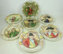 Royal Doulton plate 'The Bookworm' D3089 circa 1920's and a set of eight Doulton plates (9)