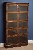 Early 20th century oak 'Globe Wernicke' type library stacking bookcase, W89cm, H157cm,