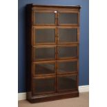 Early 20th century oak 'Globe Wernicke' type library stacking bookcase, W89cm, H157cm,