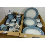 Denby 'Castille' tea, coffee and dinnerware; four teacups and saucers, two coffee mugs and saucers,