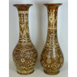 Two stoneware vases in the style of William De Morgan,