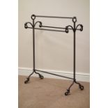 Bent wrought metal towel rail, W67cm Condition Report <a href='//www.