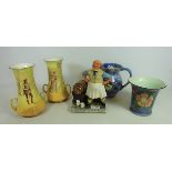 Pair of Royal Doulton series ware vases 'Orlando & Katharine', Doulton vase,