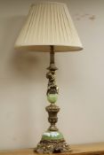 Large gilt metal and onyx table lamp, H63cm Condition Report <a href='//www.