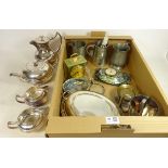 James Dixon & sons silver plated four piece tea and coffee set, hallmarked silver posy vase,