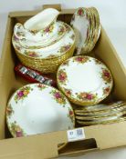 Royal Albert 'Old Country Roses' dinnerware comprising fourteen dinner plates, ten side plates,