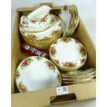 Royal Albert 'Old Country Roses' dinnerware comprising fourteen dinner plates, ten side plates,