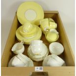Wedgwood 'April' pattern and Aynsley 'Golden Crocus' pattern teaware in one box Condition