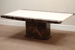 Composite marble rectangular coffee table, 130cm x 76cm,