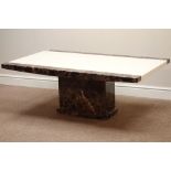 Composite marble rectangular coffee table, 130cm x 76cm,