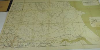 Railway Clearing House Official Railway Map of Yorkshire District, North Sheet, linen backed,