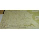 Railway Clearing House Official Railway Map of Yorkshire District, North Sheet, linen backed,