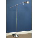 Silvered finish adjustable floor lamp (This item is PAT tested - 5 day warranty from date of