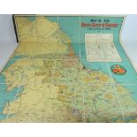 Map of the North Eastern Railway System, linen backed, leather bound,