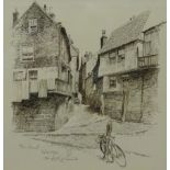 'Tin Ghaut Whitby', pen and ink drawing signed by Frank Patterson (British 1871-1952), 22.