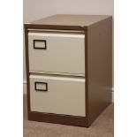 Metal two drawer filing cabinet, W47cm, H72cm,