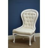 Victorian style white painted upholstered bedroom chair Condition Report <a