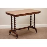 Victorian mahogany stretcher table, 98cm x 56cm,