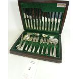 Canteen of George Butler silver plated cutlery,