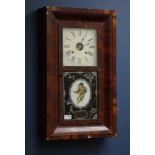 19th century mahogany American wall clock (H77cm),