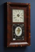 19th century mahogany American wall clock (H77cm),