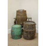 Waide & Sons Leeds butter churn and two small barrels (3) Condition Report <a