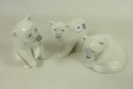 Three Lladro Polar Bears (3) Condition Report <a href='//www.davidduggleby.